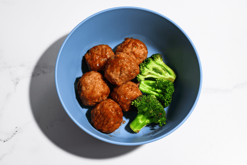 BBQ Chicken Meatballs + Broccoli